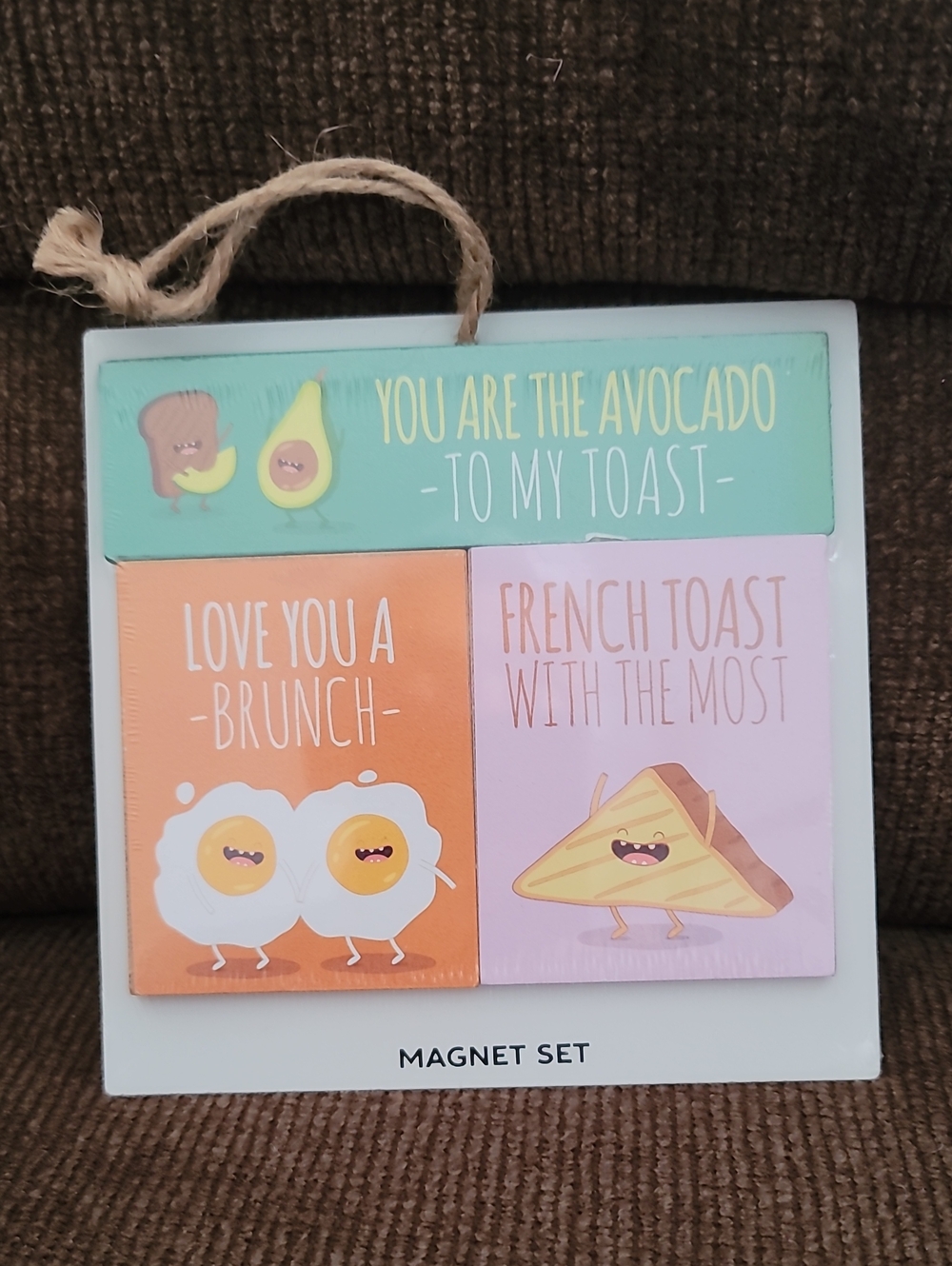 The Spring Shop Brunch Food Magnet Set - Green, Orange, Pink